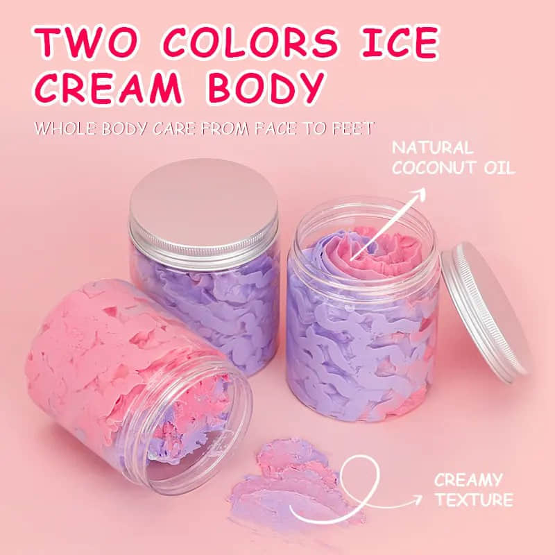 Organic Vegan Whitening Rainbow Ice Cream Wipped Body Butter