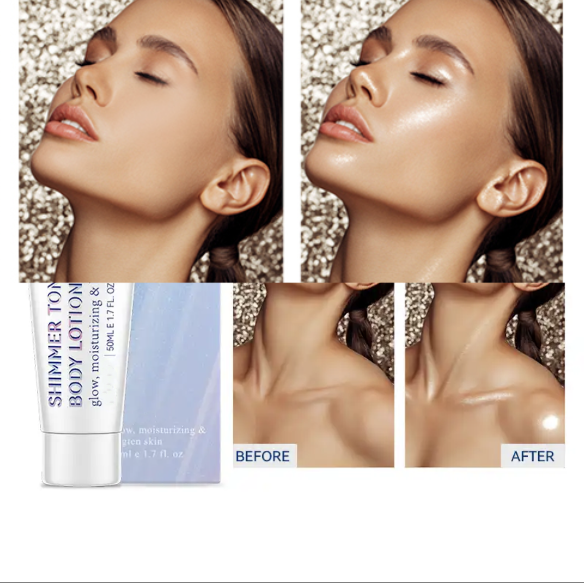 Waterproof Glow Shimmer Tone-up Body Lotion