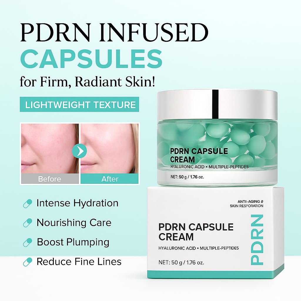 PDRN Capsule Cream with Hyaluronic Acid & Multi-Peptides for Anti-Aging & Hydration